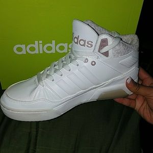 White Adidas high tops